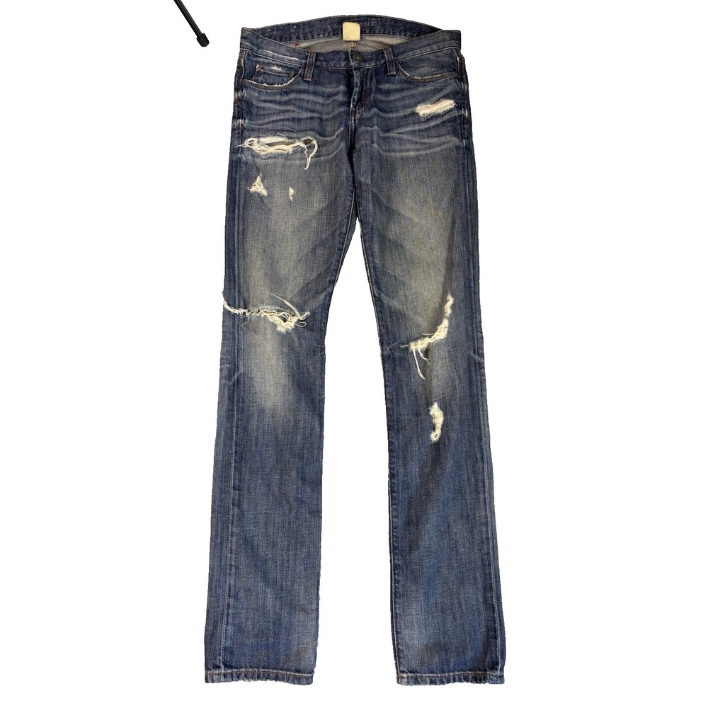 Banana Republic Skinny Jeans Women's 27 Distressed Ripped Denim Indie Sleaze Y2K